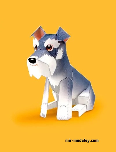 №18593 - Miniature - Schnauzer [Pinoart Papercraft] из бумаги