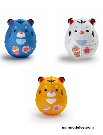 №18626 - Egg tiger [Pinoart Papercraft] из бумаги
