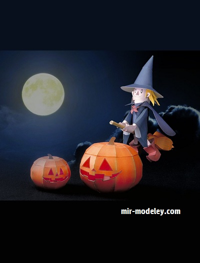 №18698 - Jack-o-Lantern and Witch (YAMAHA MOTOR) из бумаги