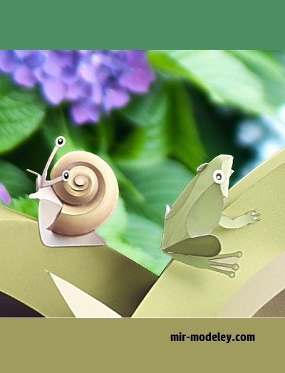№18695 - Frog and Snail (YAMAHA MOTOR) из бумаги