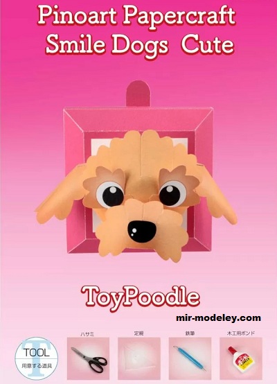 №18678 - Smile Dog Cute Toypoodle Apricot [Pinoart Papercraft] из бумаги