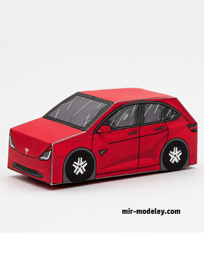 №18853 - Tesla Model 3 (JJOKKOMI 09) из бумаги