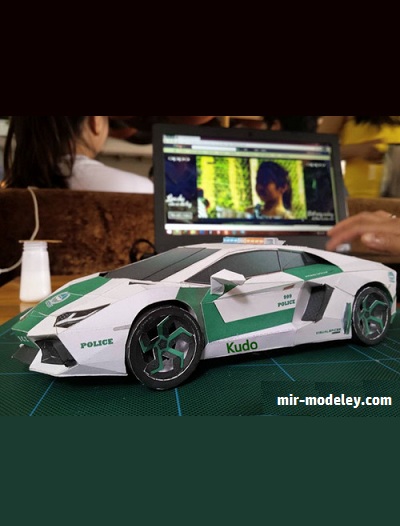 №18770 - Lamborghini Aventador police Dubai (Taras Lesko) из бумаги