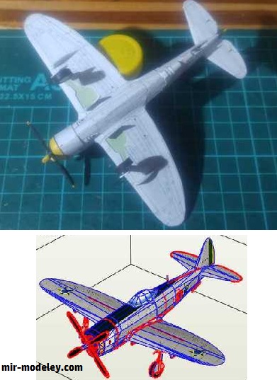 №18809 - P-47D Brazilian Air Force (alberto alonso) из бумаги