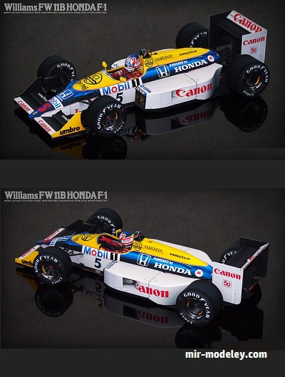 №18955 - Болид Williams FW11B - Nigel Mansell - British GP Winner 1987 (Sunny78) из бумаги