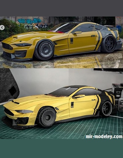 №18936 - Легковой автомобиль Ford Mustang Longnose (Thomas Truong‎ and Yasid Design) из бумаги