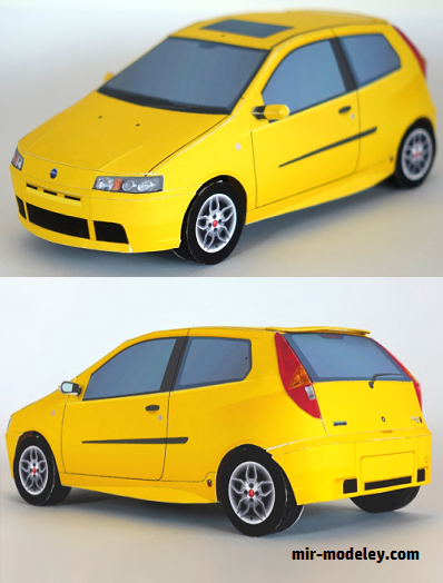 №18916 - Легковой автомобиль FIAT Punto HGT Abarth (PACAROOM) из бумаги