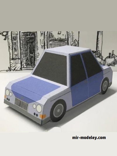 №18896 - Легковой автомобиль Baguette XL-S French Compact Car (Papermau) из бумаги