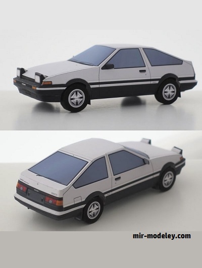 №18910 - Легковой автомобиль TOYOTA Sprinter Trueno AE86 3 door GT APEX (PACAROOM) из бумаги