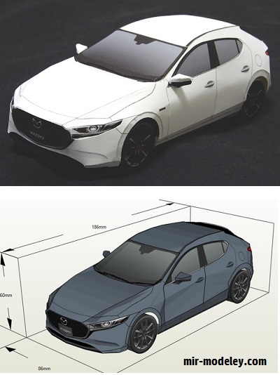 №18931 - Легковой автомобиль MAZDA 3 (CutP) из бумаги