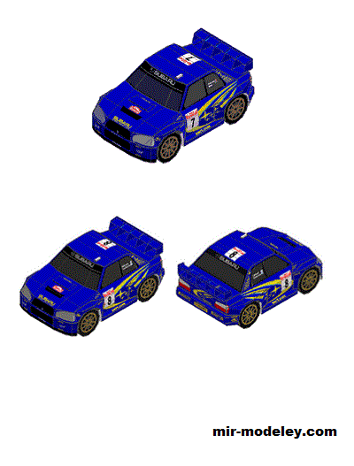 №19019 - Спортивный автомобиль SUBARU IMPREZA WRC '03 (Oniya) из бумаги