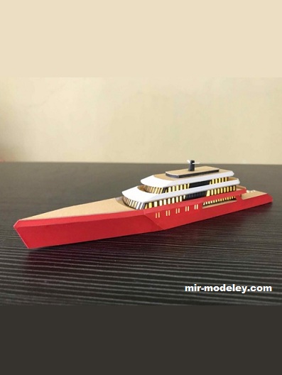 №19041 - Пассажирское судно Superyacht (PaperWerft) из бумаги