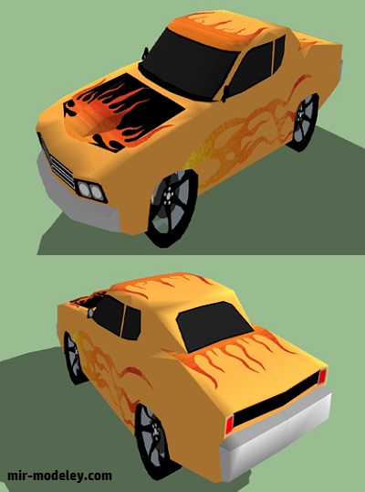 №18966 -Легковой автомобиль Plymouth Roadrunner Ashbel (Aryan Shastri) из бумаги