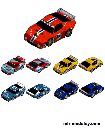 №18974 - Спортивный автомобиль Ferrari 512BB LM (Oniya) из бумаги