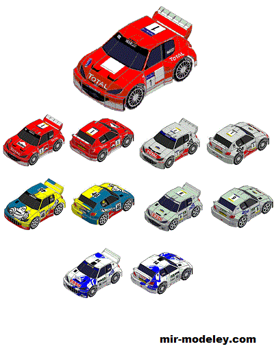 №19008 - Спортивный автомобиль PEUGEOT 206 WRC (Oniya) из бумаги