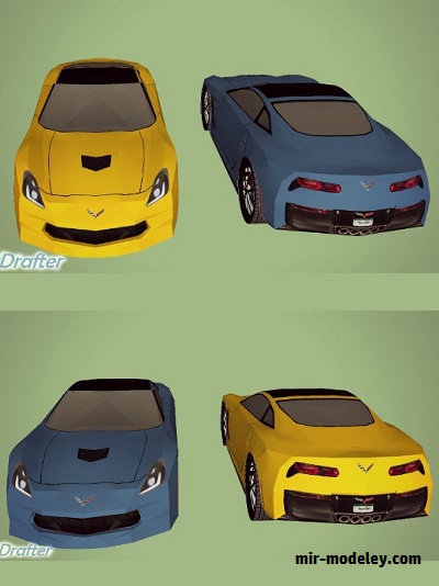 №18962 - Легковой автомобиль Chevrolet Corvette Stingray (Aryan Shastri) из бумаги