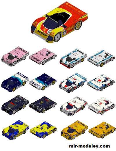 №19017 - Спортивный автомобиль Porsche 962 LM (Oniya) из бумаги
