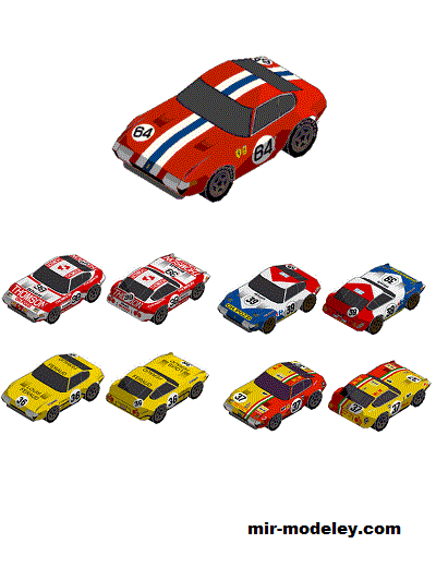 №18975 - Спортивный автомобиль Ferrari 365GTB/4 Daytona (Oniya) из бумаги
