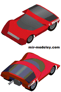 №18979 - Легковой автомобиль Fiat Abarth 2000 (Oniya) из бумаги