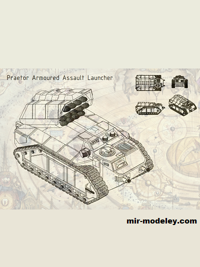 №19074 - Praetor Armoured Assault Launcher (Games Workshop) из бумаги