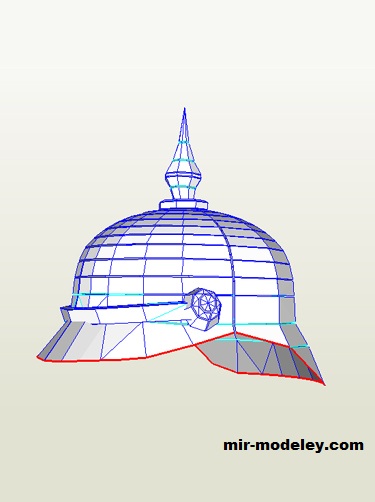 №19125 - Шлем Pickelhaube 2.0 (D-Mind) из бумаги