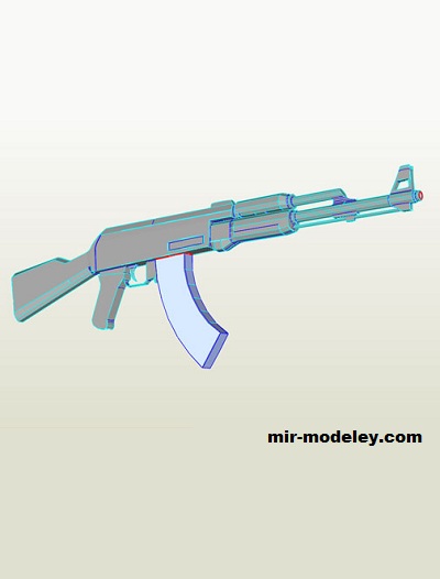 №19123 - Ak-47 assault rifle (Alexander rahirant) из бумаги