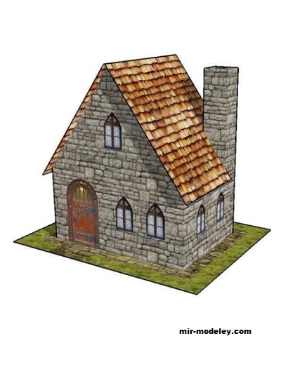 №19098 - A Simple Stone House (Papermau) из бумаги