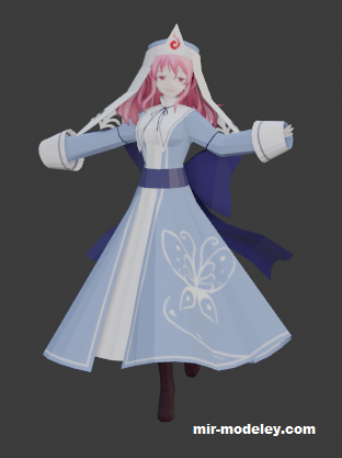 №19203 - Saigyouji Yuyuko (RageBurster) из бумаги