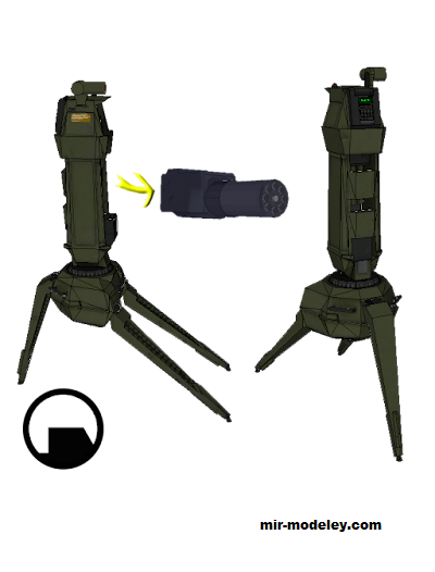 №19249 - Портативный пулемёт / HECU Sentry Gun (MooNFishr) из бумаги