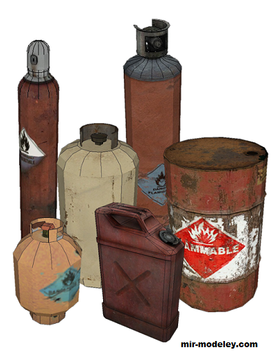 №19265 - Взрывоопасные баллоны / Explosive Canisters (MooNFishr) из бумаги