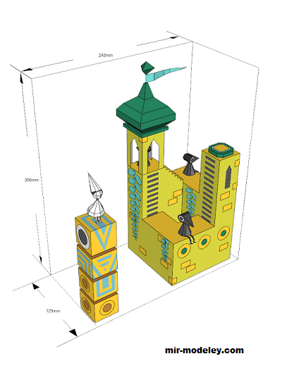 №19302 - Башня / Monument Valley (MooNFishr) из бумаги