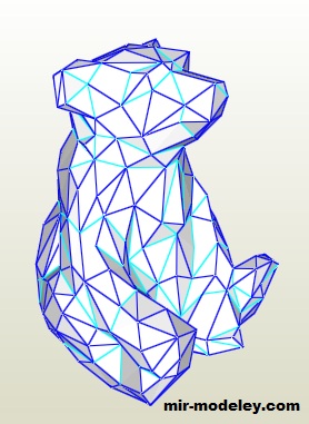 №19356 - Seated teddy bear (Longbow) из бумаги