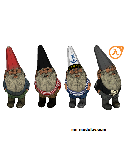 №19271 - Садовый гном / Garden Gnome (MooNFishr) из бумаги