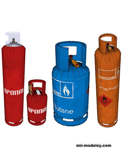 №19263 - Газовые баллоны, пропан / Gas Canisters (MooNFishr) из бумаги