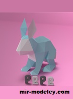 №19326 - Низкополигональный кролик / CONEJO LOW POLY (pepe) из бумаги