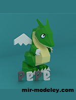 №19325 - Дракон / Dragon (pepe) из бумаги