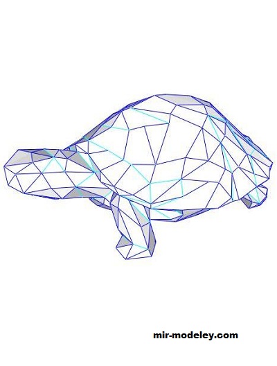 №19347 - Low Poly Turtle (Longbow) из бумаги