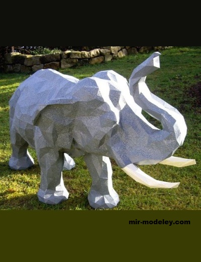 №19355 - Big Elephant (Wolly) из бумаги