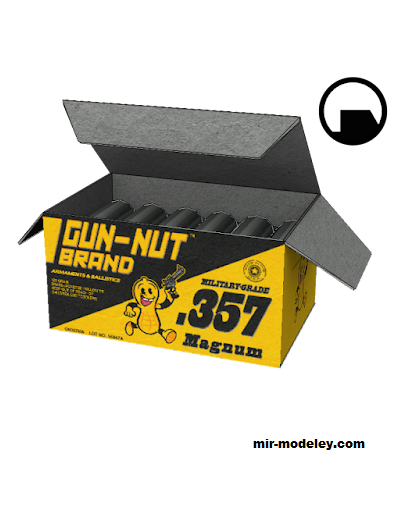 №19273 - Коробка патронов для Магнума / .357 Magnum Ammo Box (MooNFishr) из бумаги