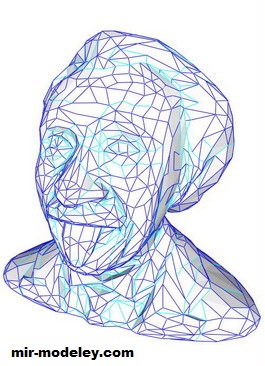 №19348 - Tongue Einstein Bust (Longbow) из бумаги