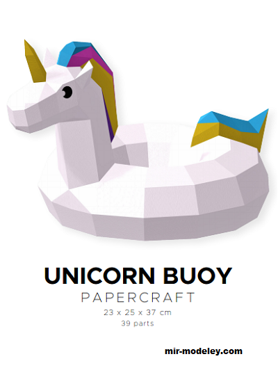 №19312 - Надувной круг Единорог / Unicorn Buoy (PaperzoneVN) из бумаги