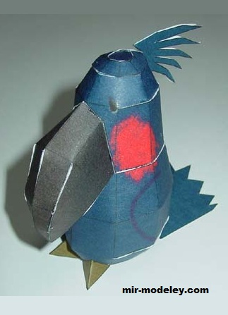 №19424 - Чёрный какаду / Palm Cockatoo (abnet) из бумаги