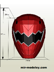 №19448 - Abare Red Helmet (74) из бумаги