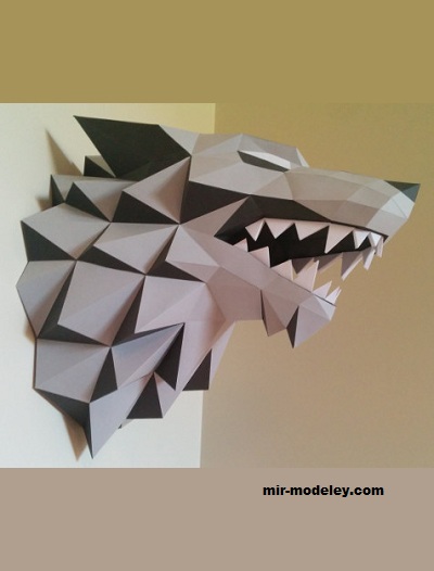 №19363 - Direwolf Bust (Gedelgo) из бумаги
