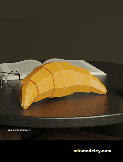 №19434 - Croissant Low Poly (Paper Iconic) из бумаги