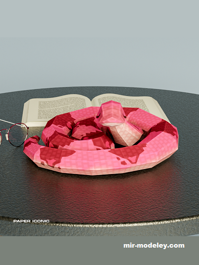 №19435 - Snake Low Poly (Paper Iconic) из бумаги