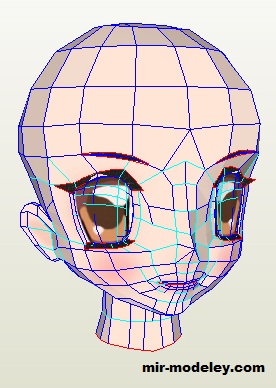 №19419 - Anime head (Bongmaster) из бумаги