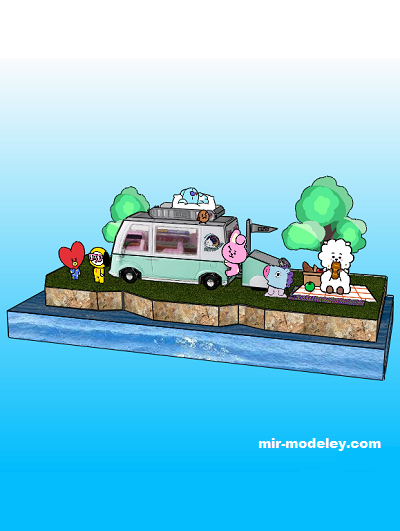 №19489 - Диорама Кемпинг BT21 / BT21 Camping Car (craft tama) из бумаги