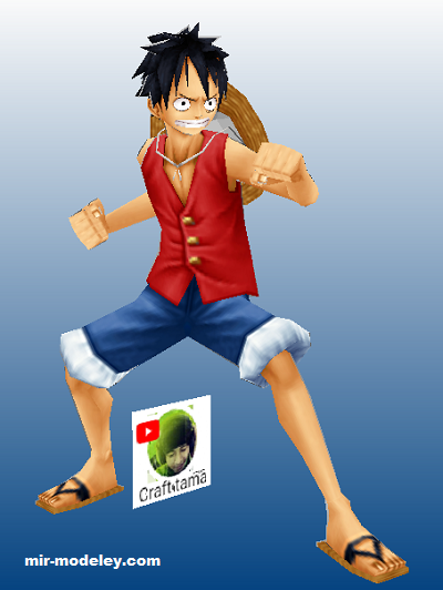 №19508 - Монки Д. Луффи / Monkey D. Luffy (craft tama) из бумаги