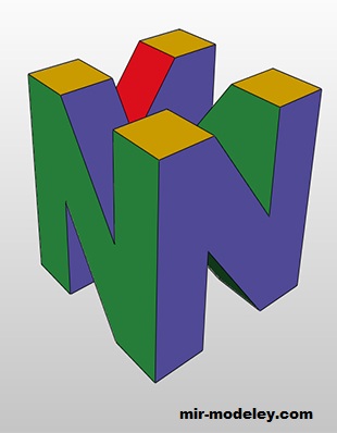 №19516 - Логотип Нинтендо 64 / Logo nintendo 64 (pepe) из бумаги